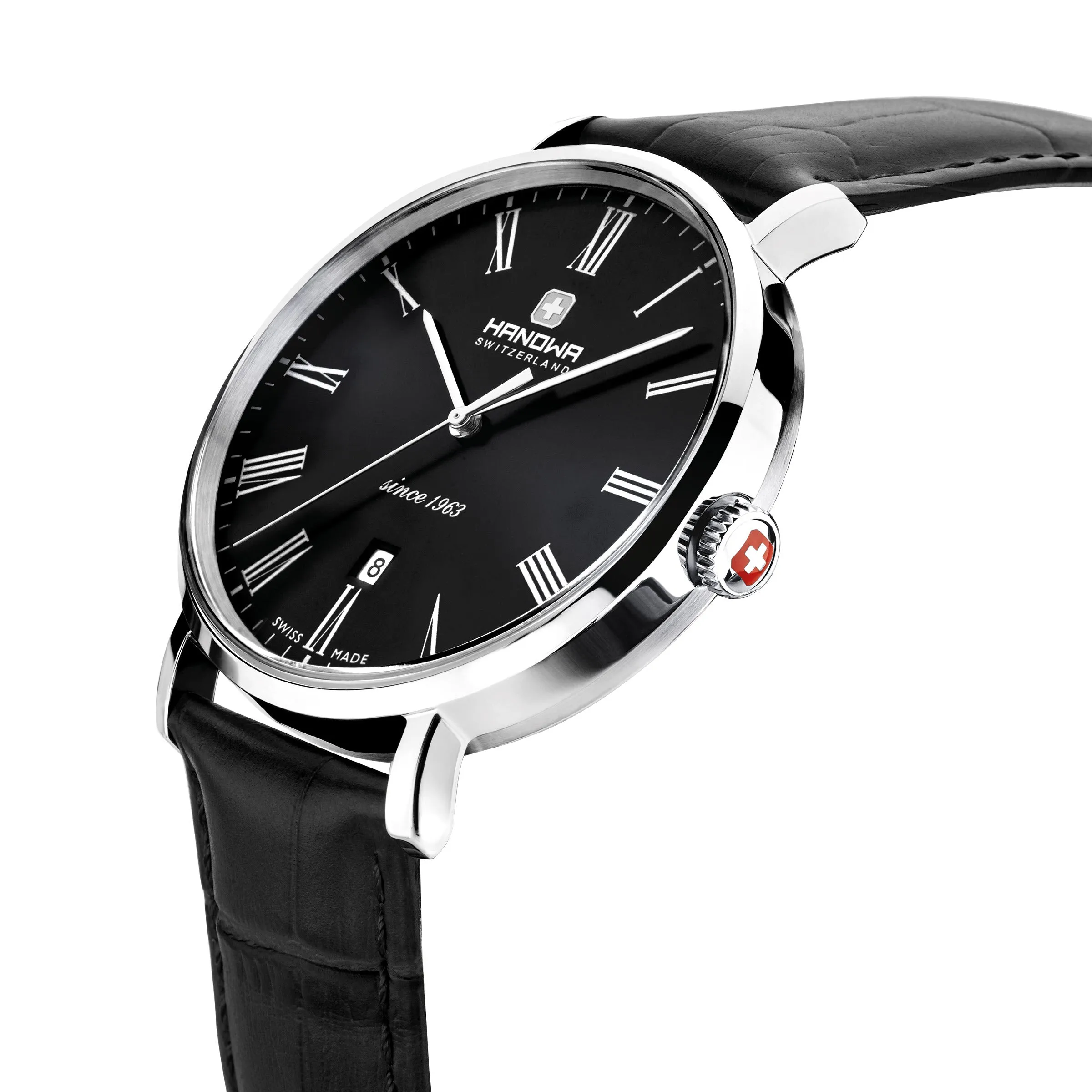 Mens Hanowa Leather Wrist Watch - Classic Design!