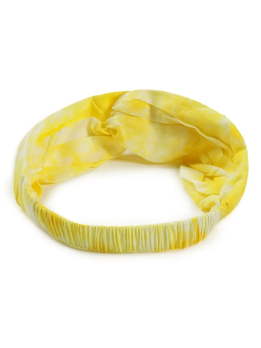 Headband Tie Dye Twist Knot - Yellow