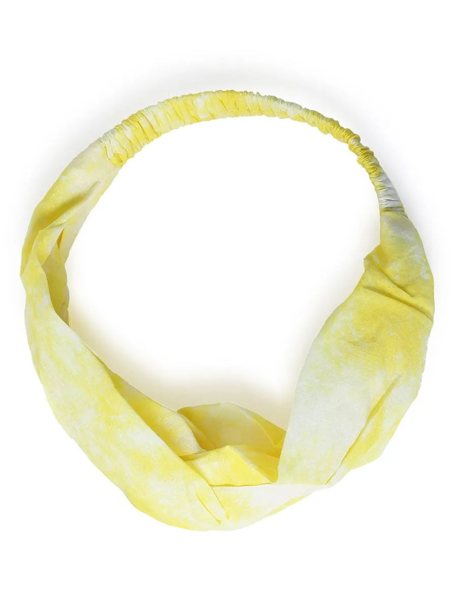 Headband Tie Dye Twist Knot - Yellow