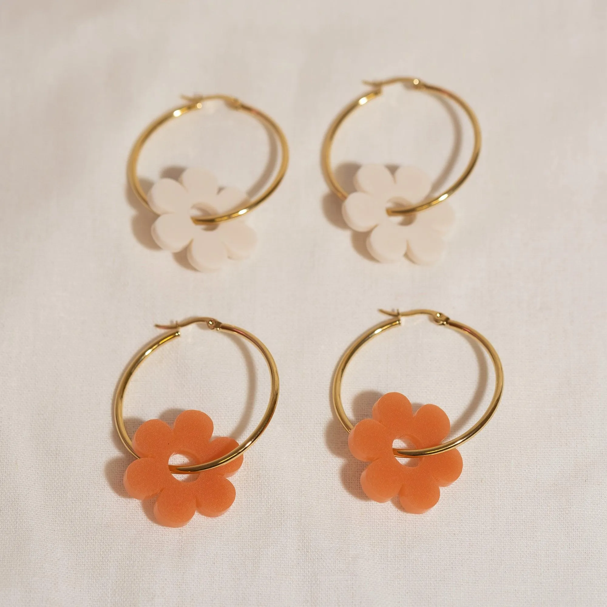 Hoopsy Daisy Linen Hoop Earrings