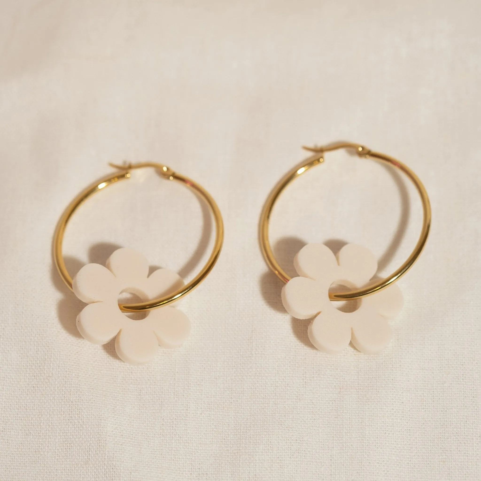 Hoopsy Daisy Linen Hoop Earrings