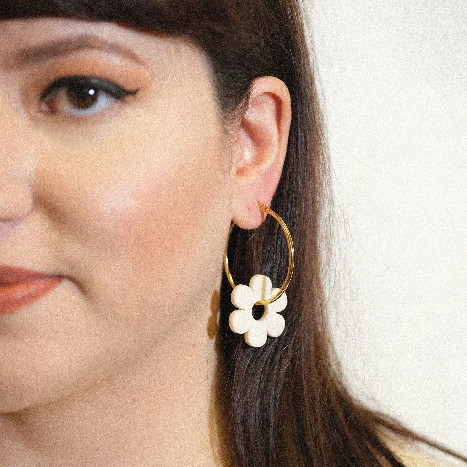 Hoopsy Daisy Linen Hoop Earrings