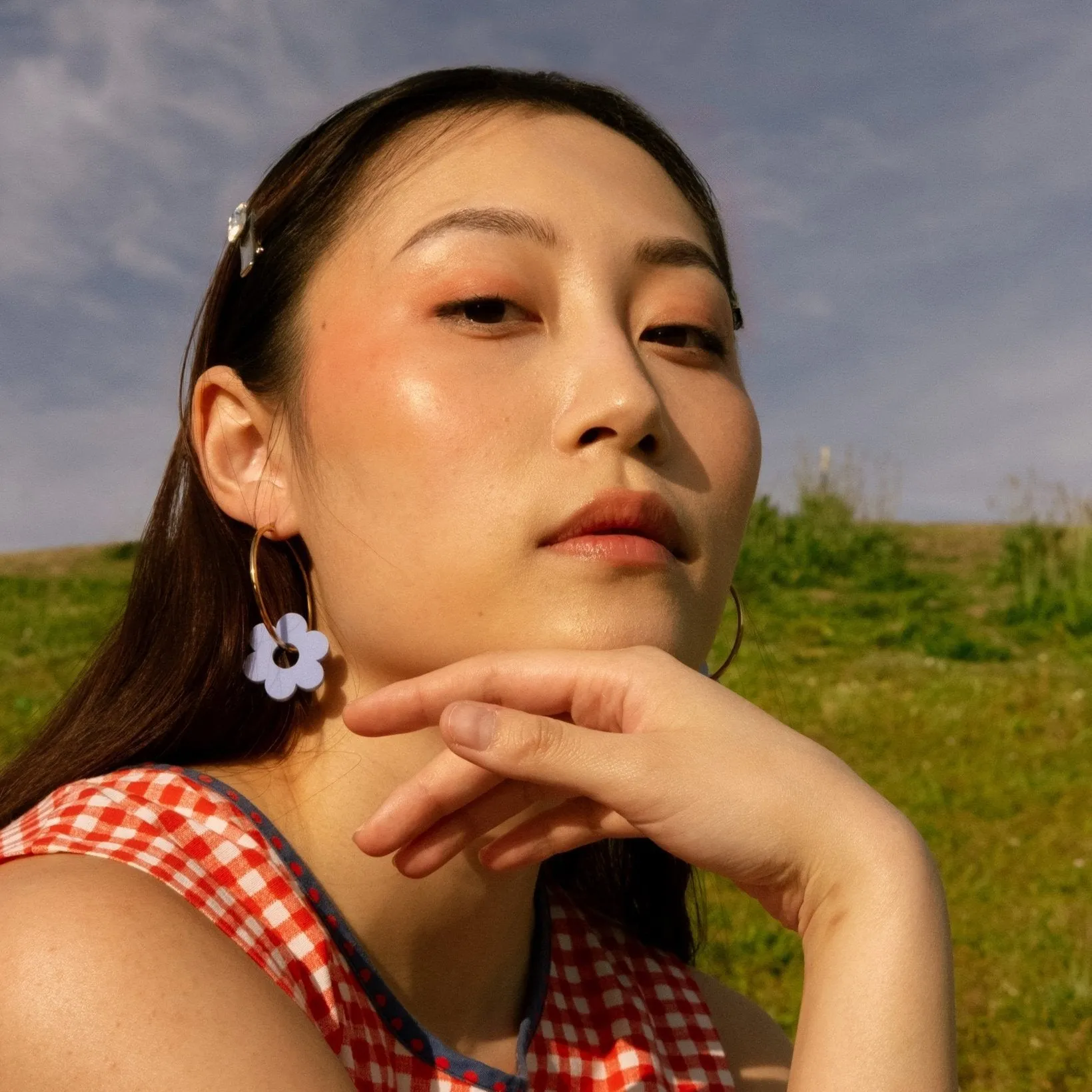 Hoopsy Daisy Periwinkle Hoop Earrings