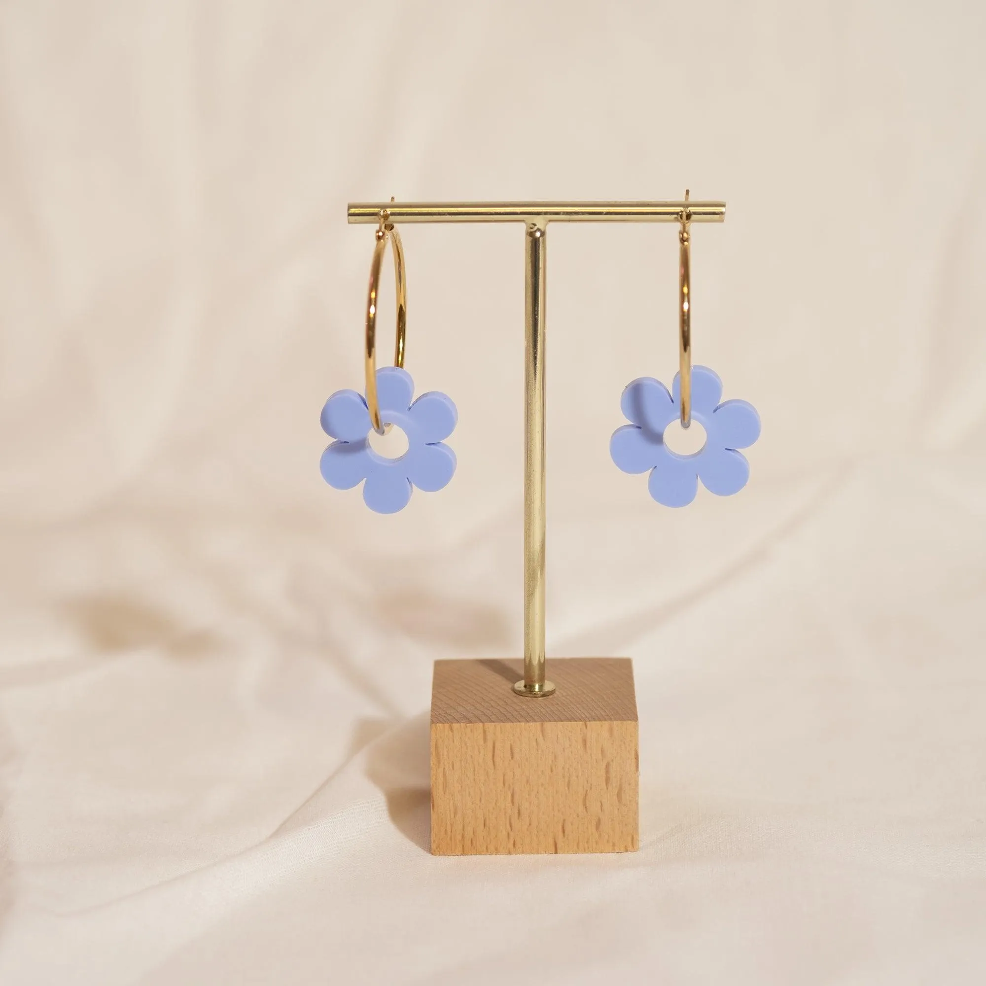 Hoopsy Daisy Periwinkle Hoop Earrings