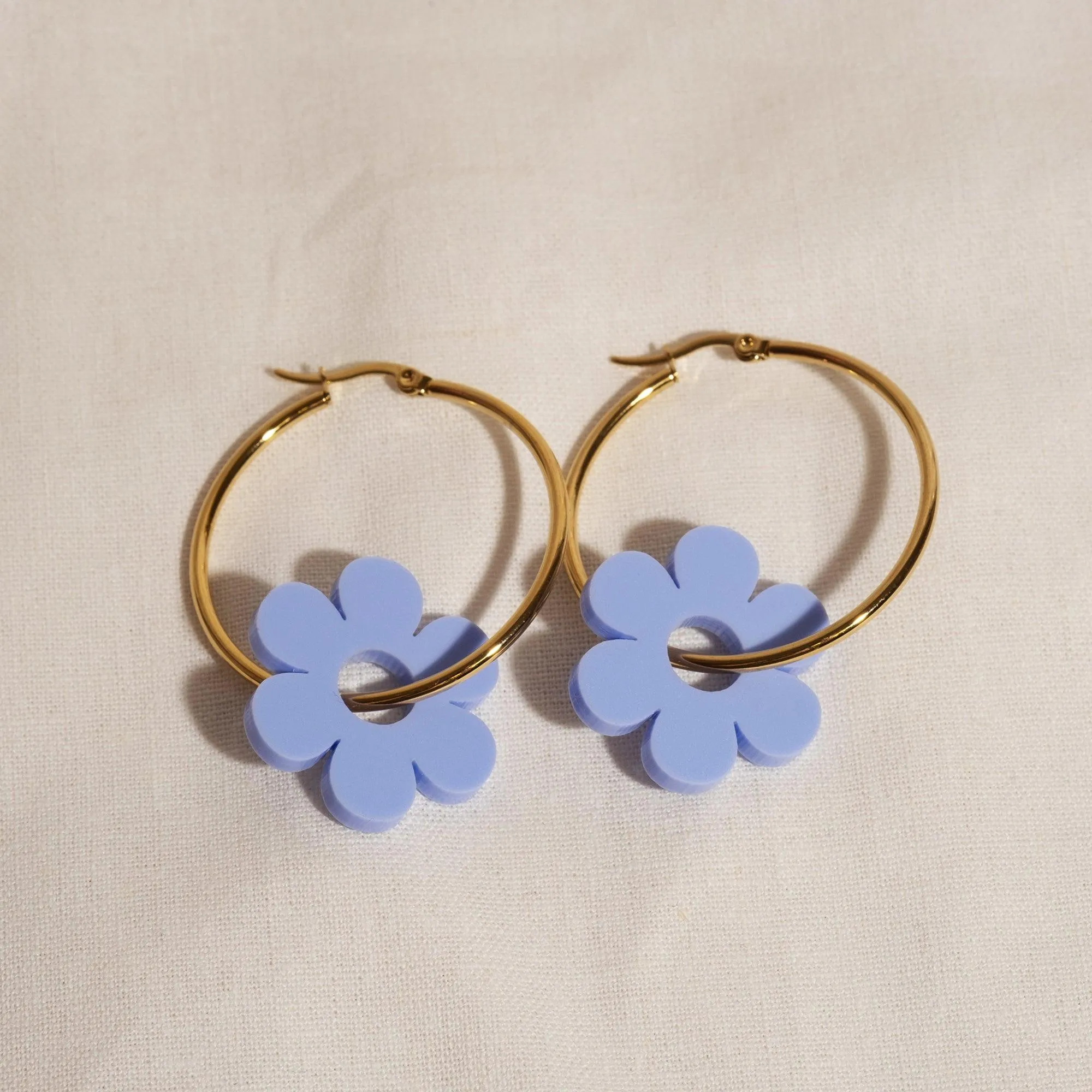 Hoopsy Daisy Periwinkle Hoop Earrings