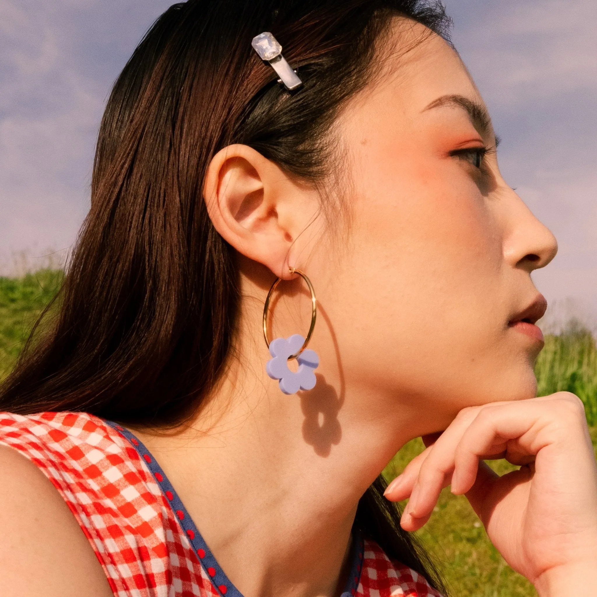 Hoopsy Daisy Periwinkle Hoop Earrings