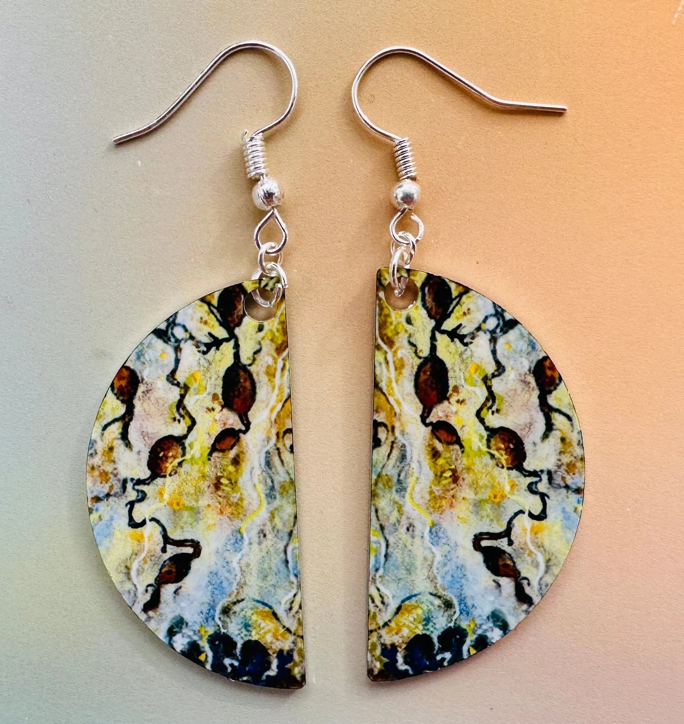 Jane Glue "Golden Rockpool" Large Earrings