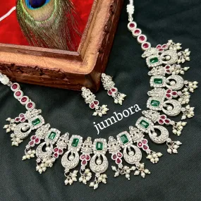 Lakshmi Matte Silver Guttapusalu Necklace