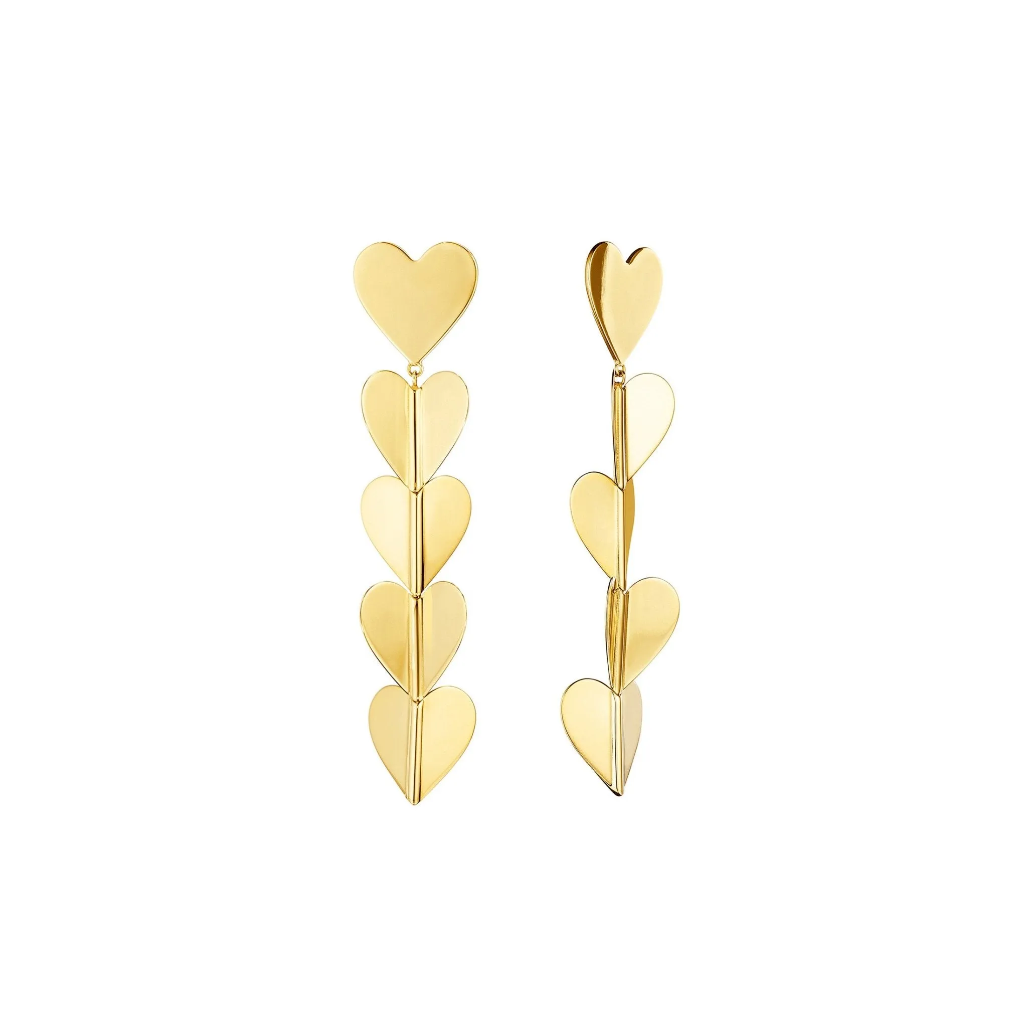 Large Yellow Gold Wings of Love Drop Earrings