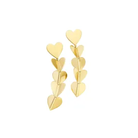 Large Yellow Gold Wings of Love Drop Earrings