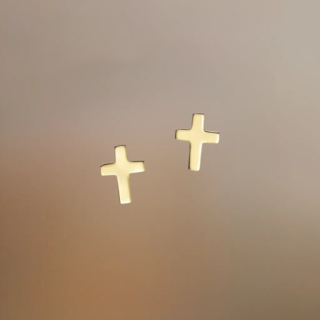 Lauren Gold Cross Stud Earrings