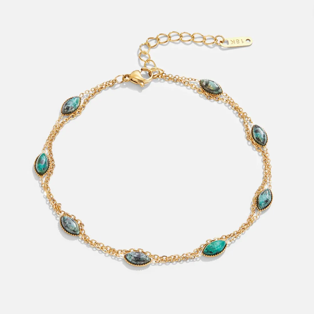 Layered Alana Peridot Anklet