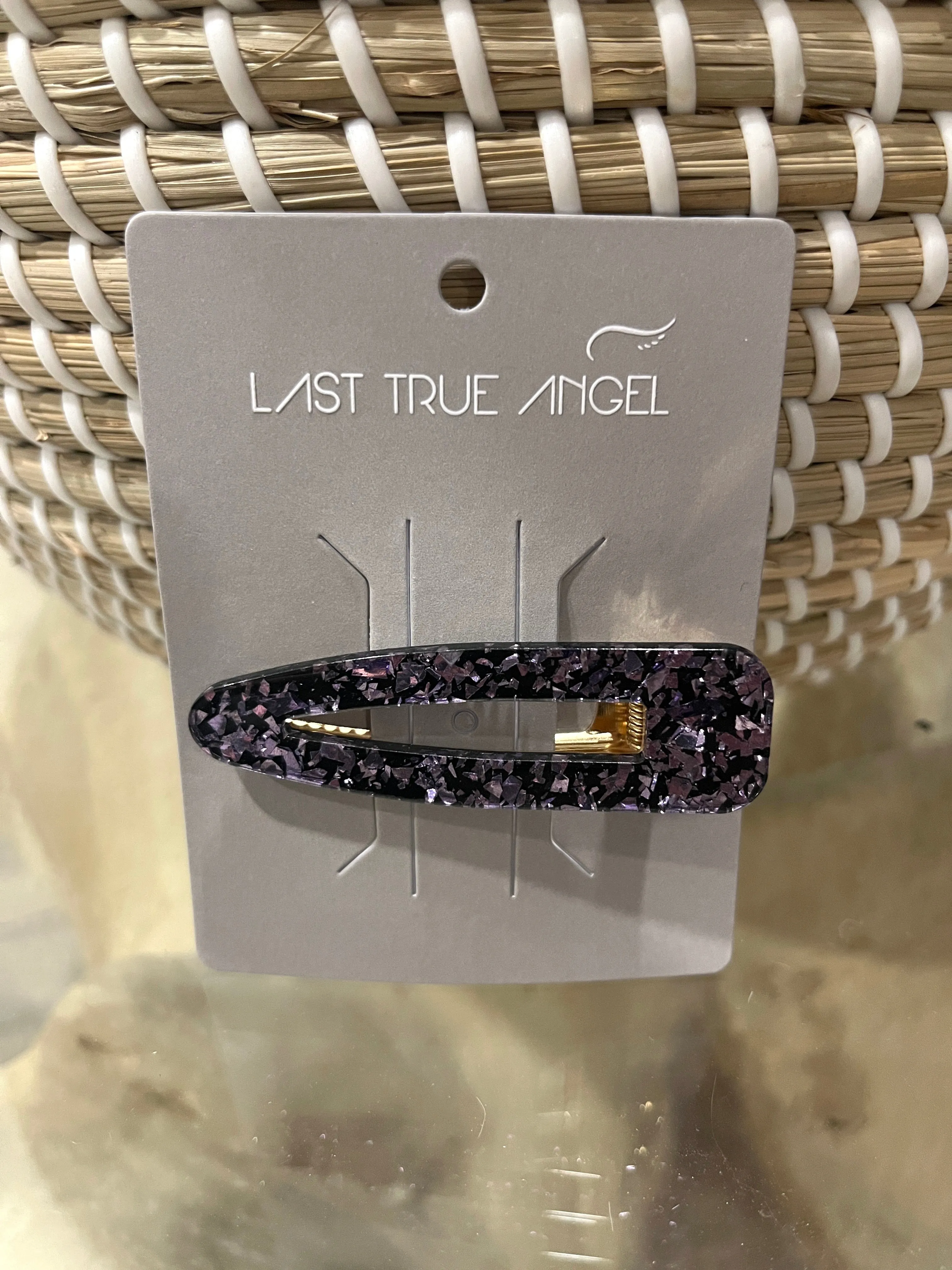 Lilac Foil Resin Hair Clip