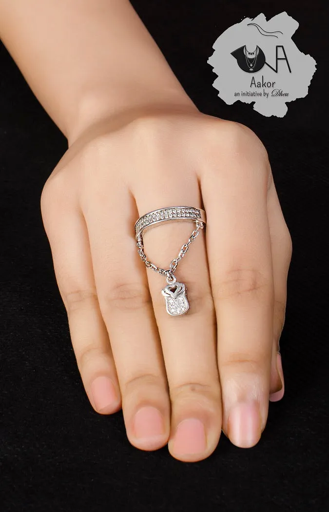 Love-Lock Pure Silver Ring