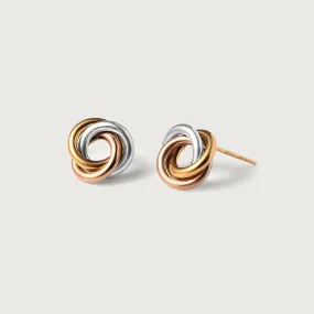 Lucky Rings Triple 9K Gold Knot Earrings   Double Knot Earrings in 9K Gold