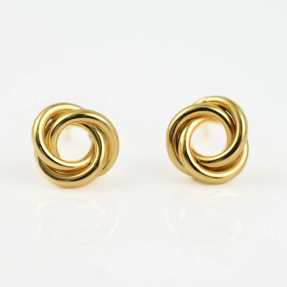 Lucky Rings Triple 9K Gold Knot Earrings   Double Knot Earrings in 9K Gold