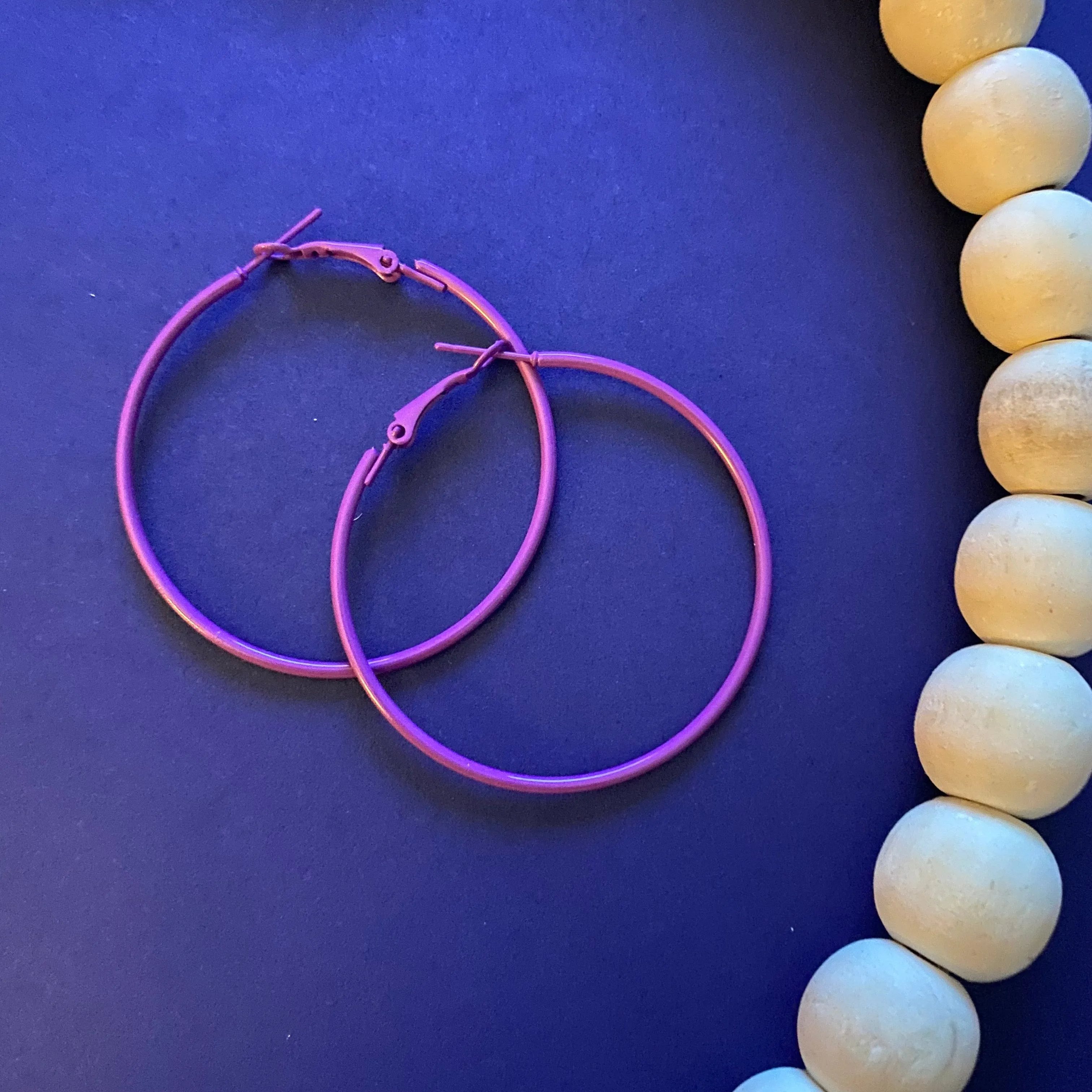 Madison Purple Hoop Earrings