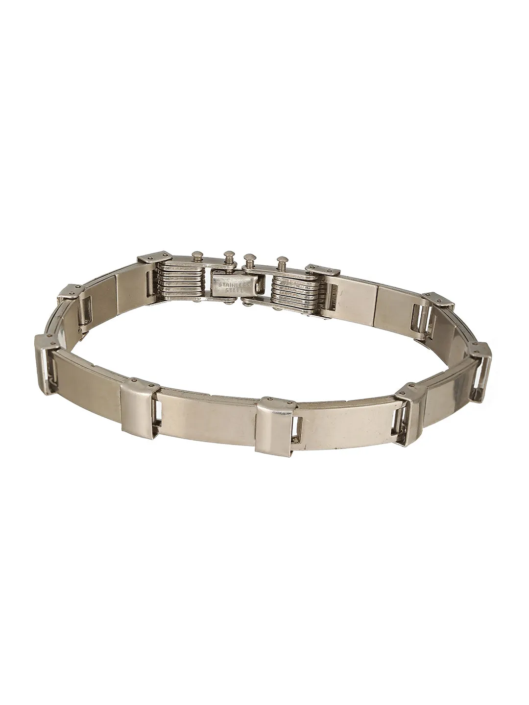 Men Silver Plated Link Bracelet