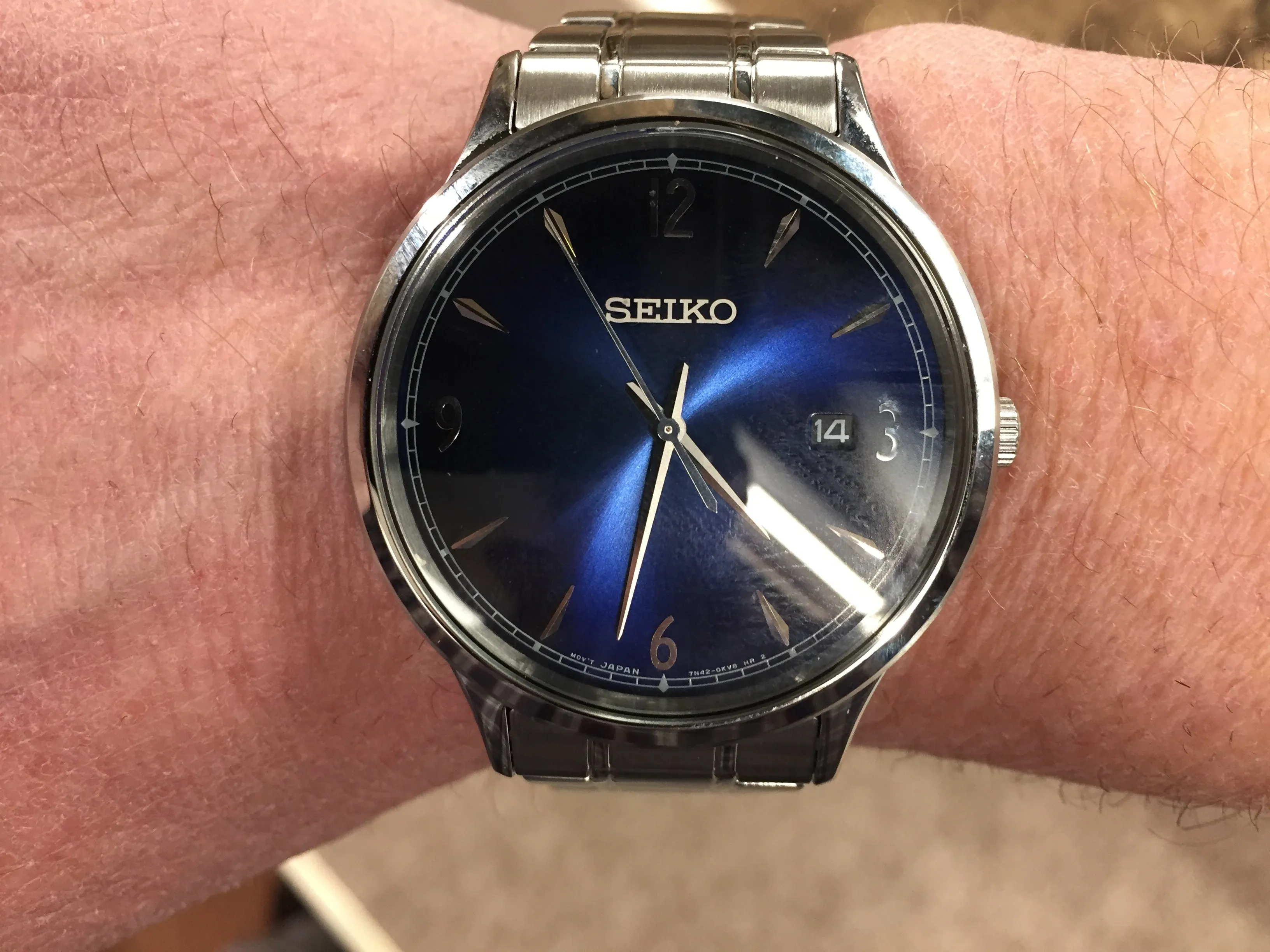 Men's Seiko Blue Dial Stainless Steel Watch