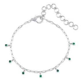 MINI ME EMERALD BABY DANGLE DROP ANKLET