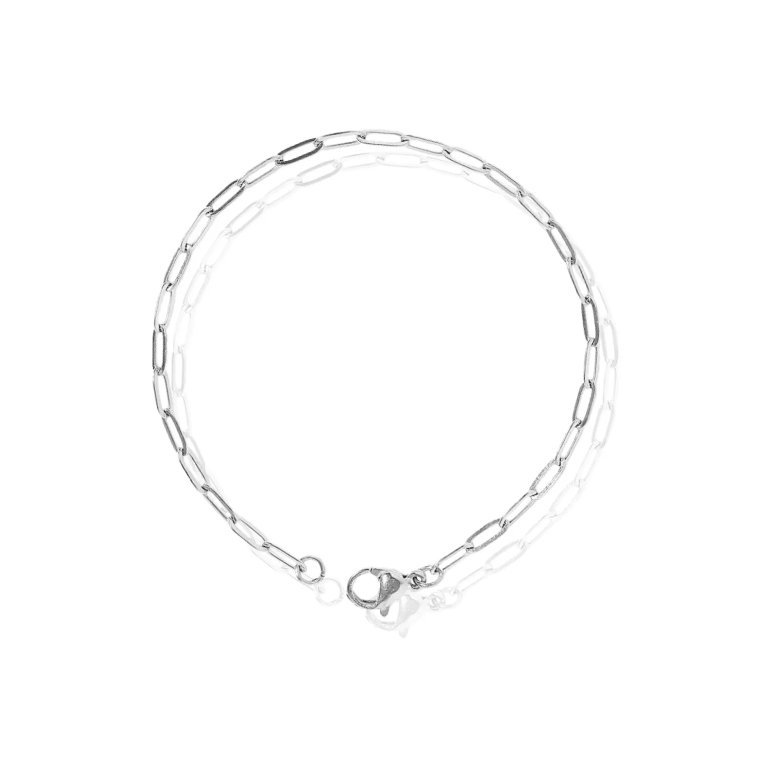 Mini Paperclip Chain Anklet in Gold and Silver