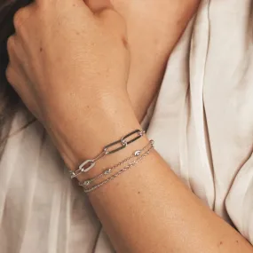 Moda Silver Layering Bracelet Stack