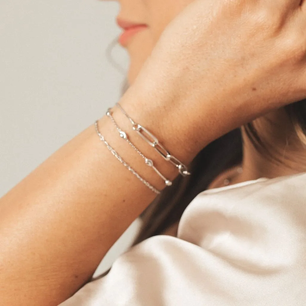 Moda Silver Layering Bracelet Stack