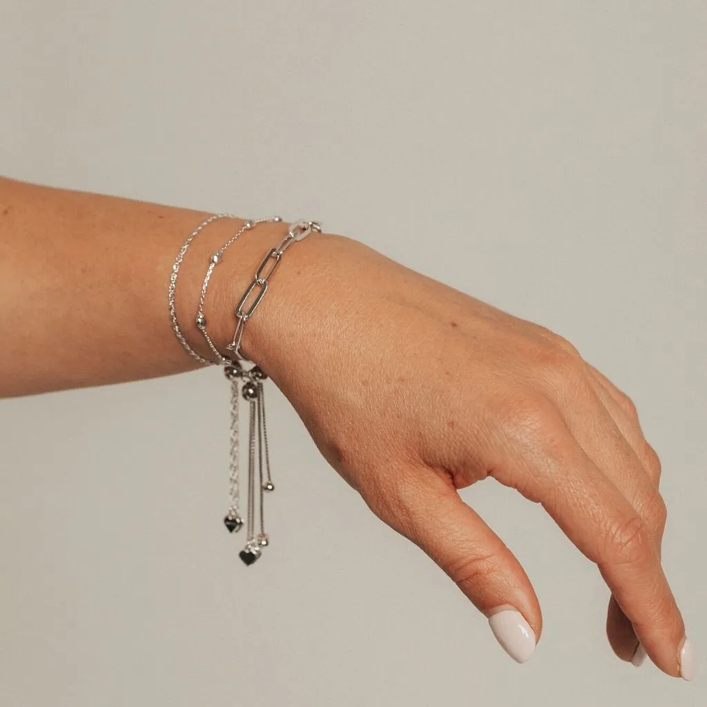 Moda Silver Layering Bracelet Stack