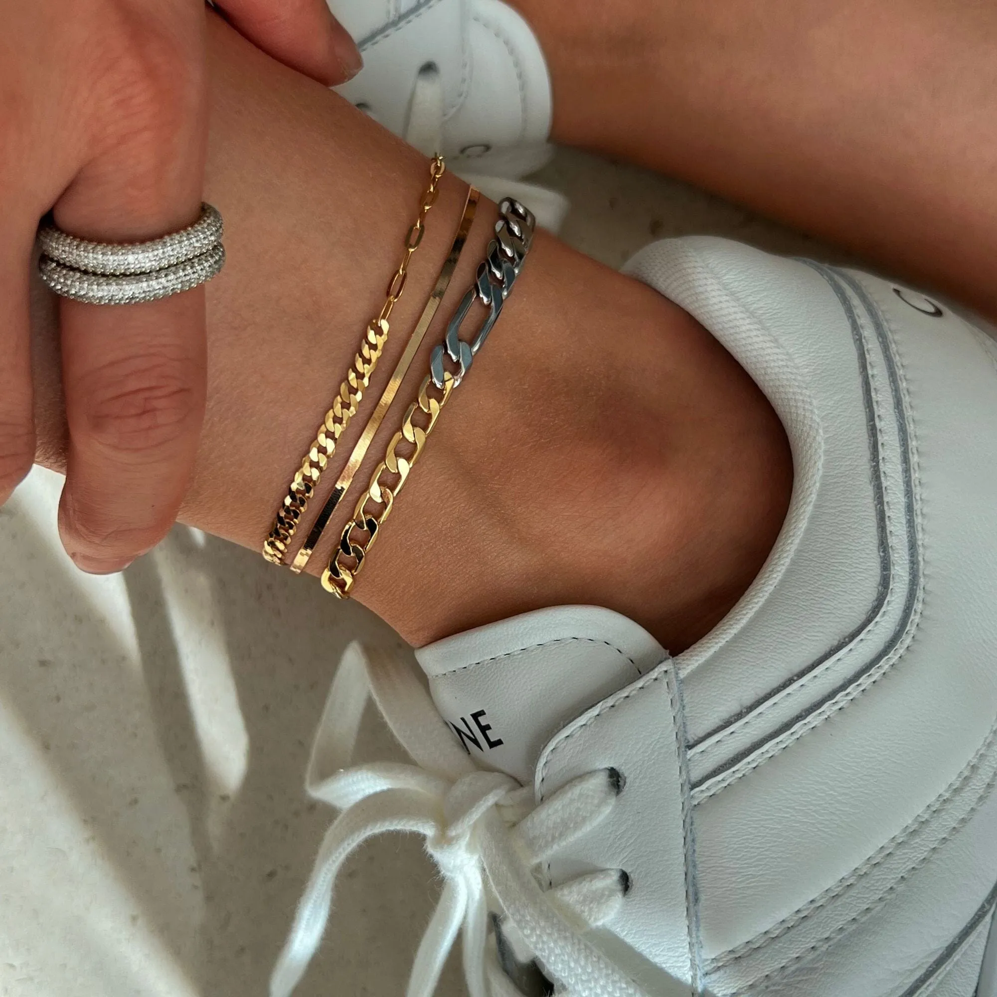 Parker two-tone chain anklet