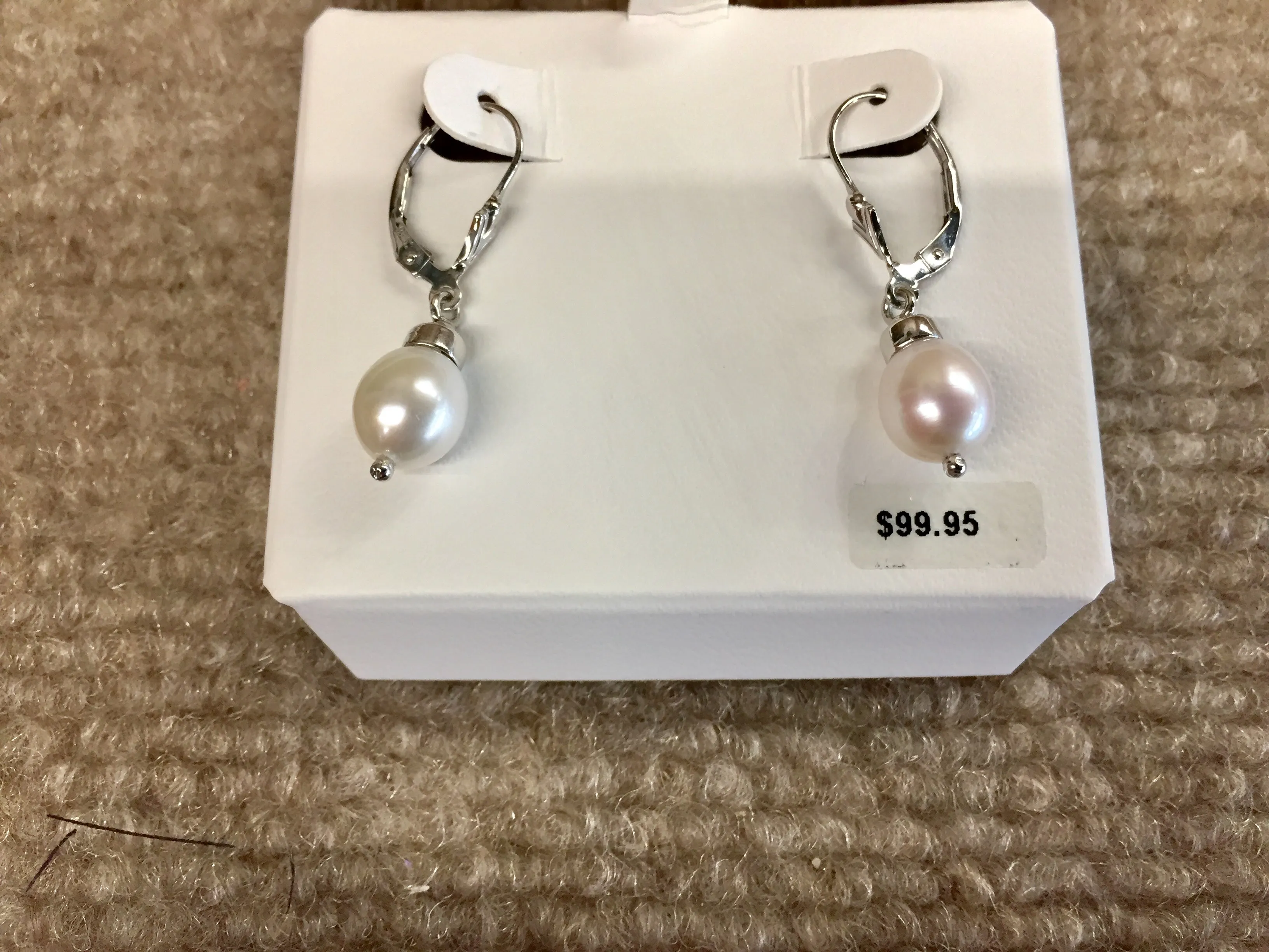 Pearl Silver Dangle Earrings