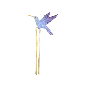 Periwinkle Hummingbird Hair Pin