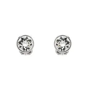 Platinum Crystal Stud Clip Earrings