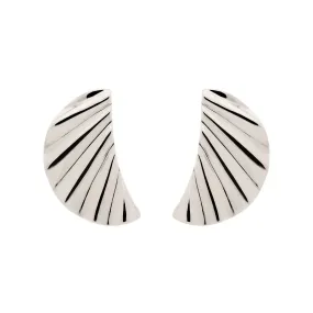 Platinum Wave Clip Earrings