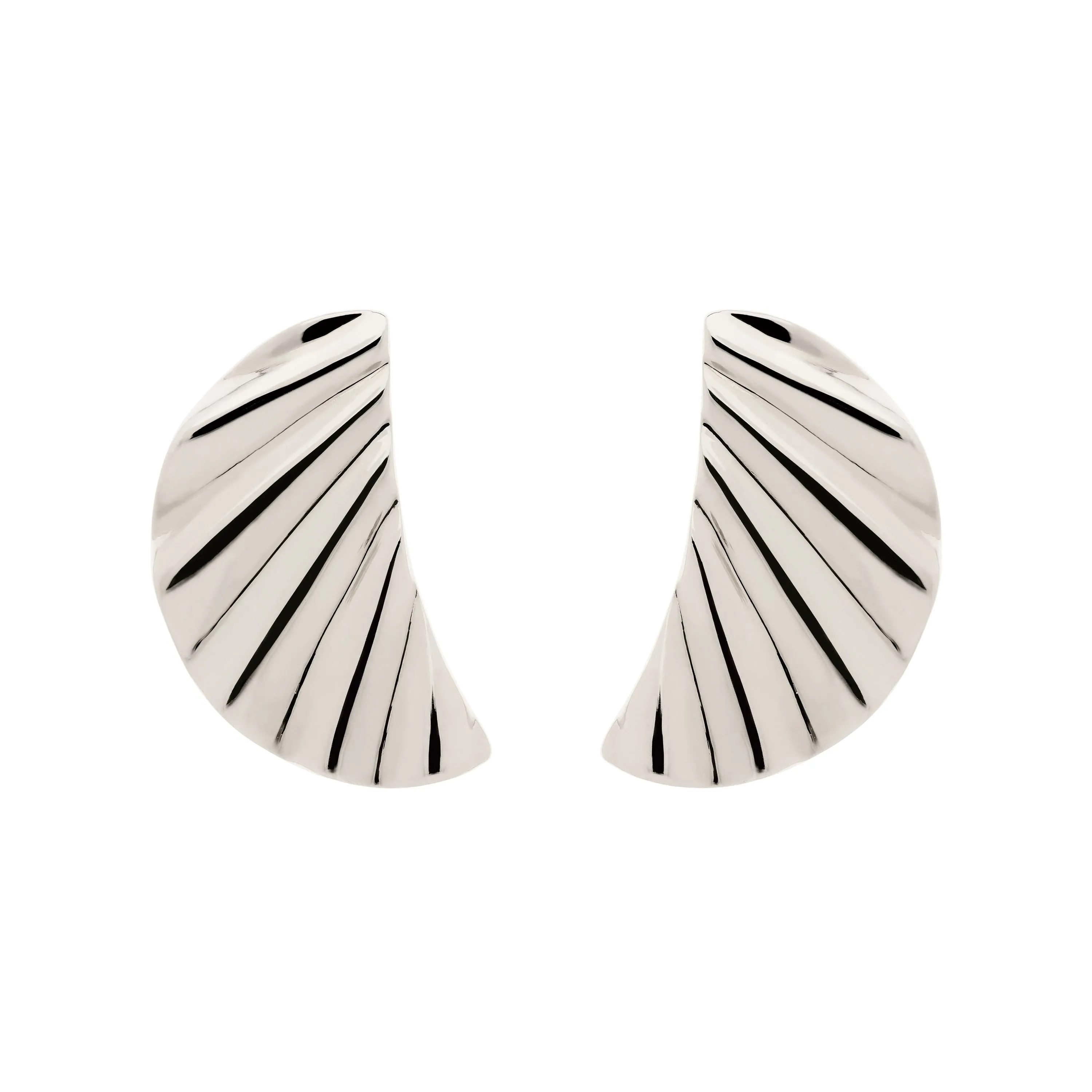 Platinum Wave Clip Earrings