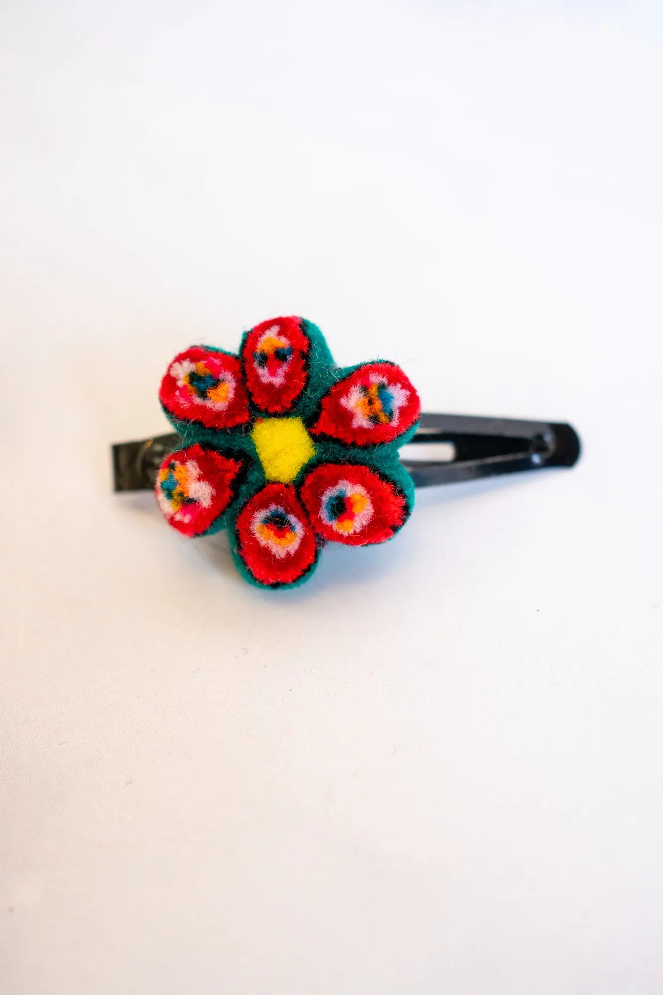 Pom Pom Flower Clips