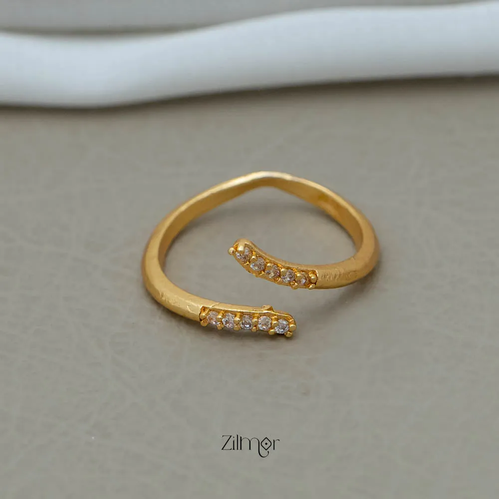 PP101863 - Gold tone AD Ring (Size Adjustable)