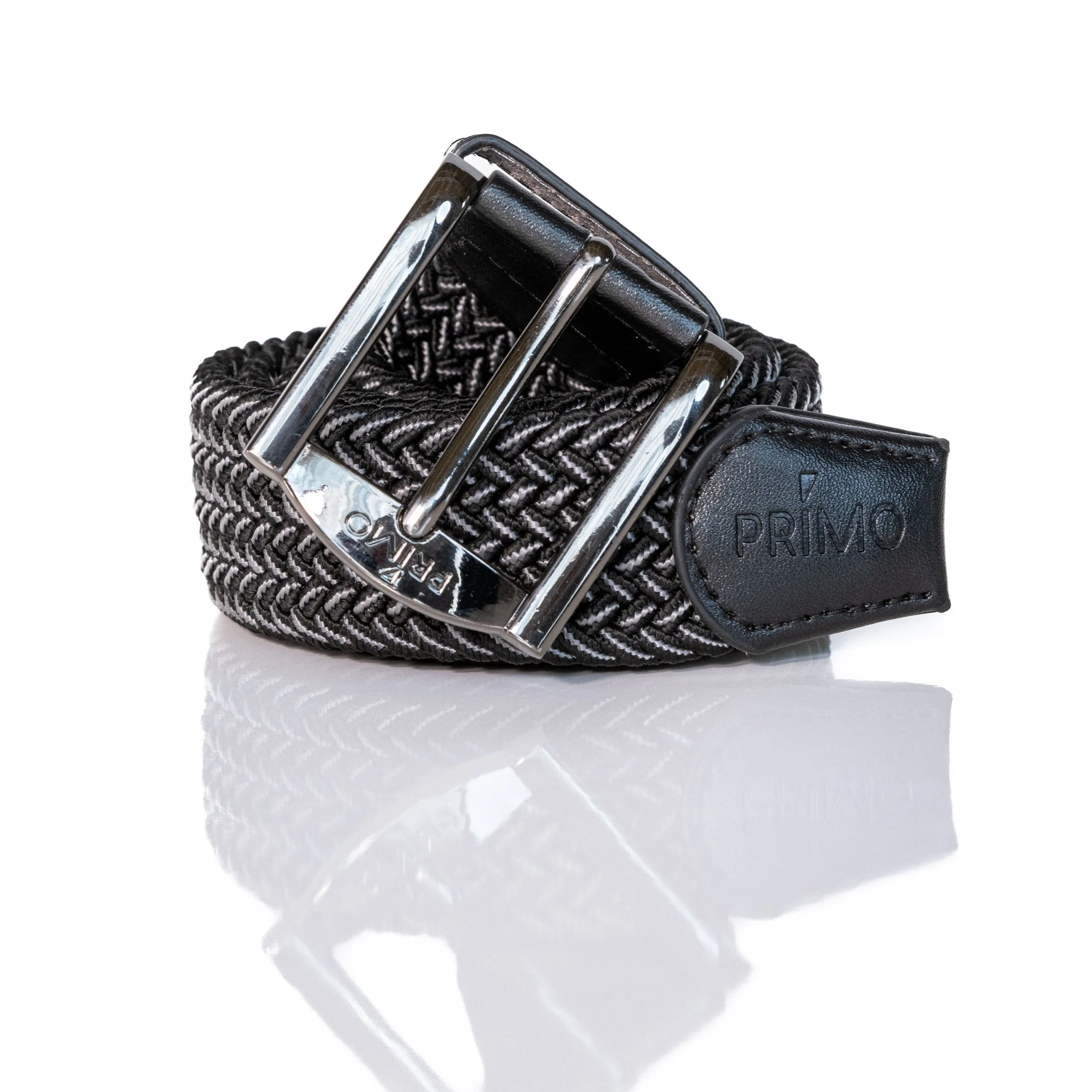 Primo Black & Gray Braided Stretch Belt