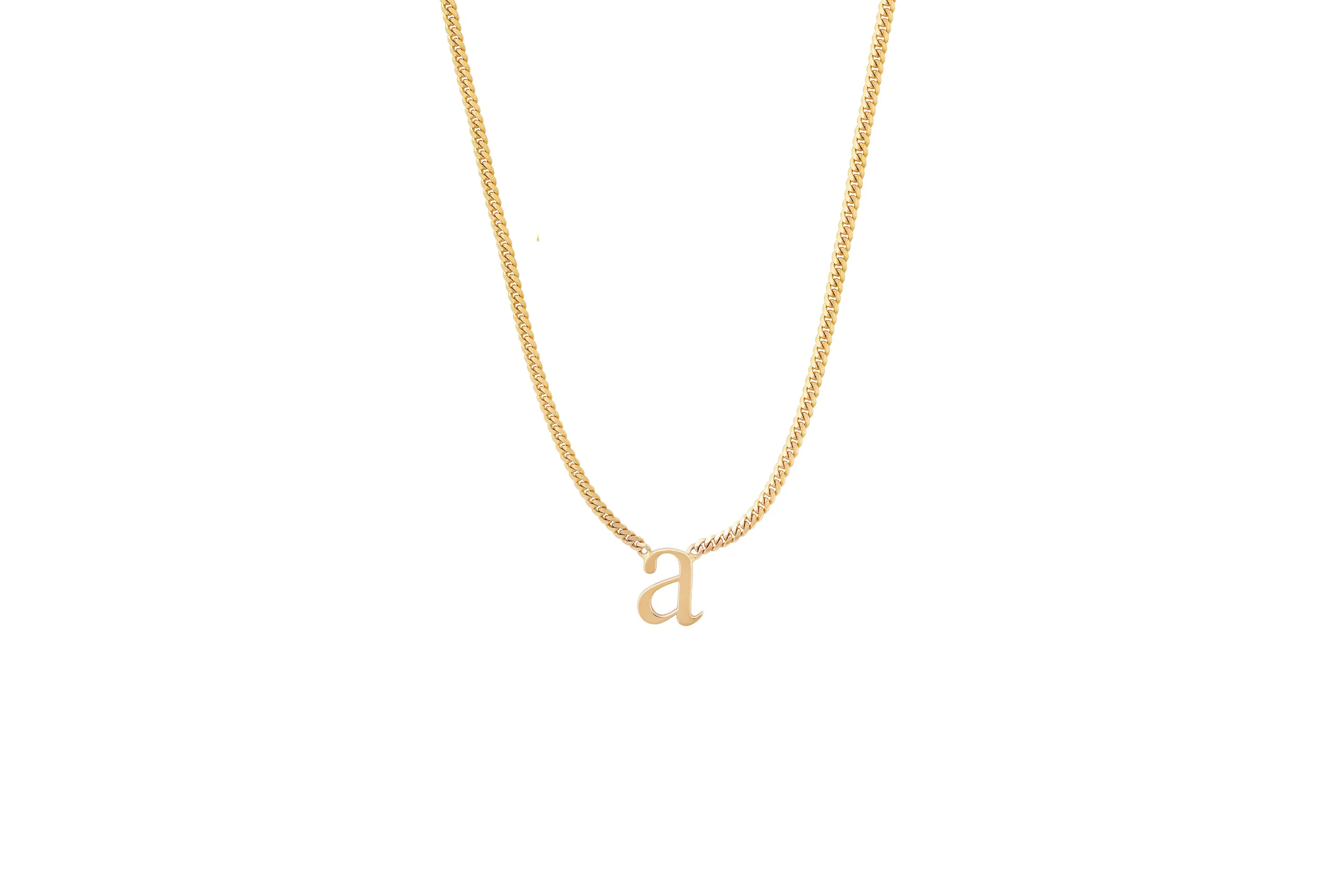 "a" Lowercase Roman Times Initial Necklace