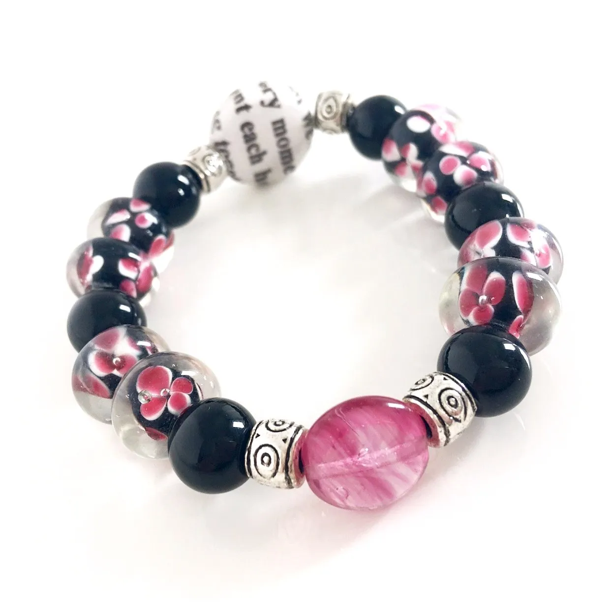 "Pink Plumeria" Stretch Bracelet