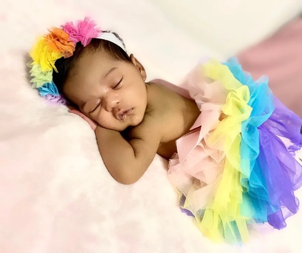 Rainbow tutu and headband set