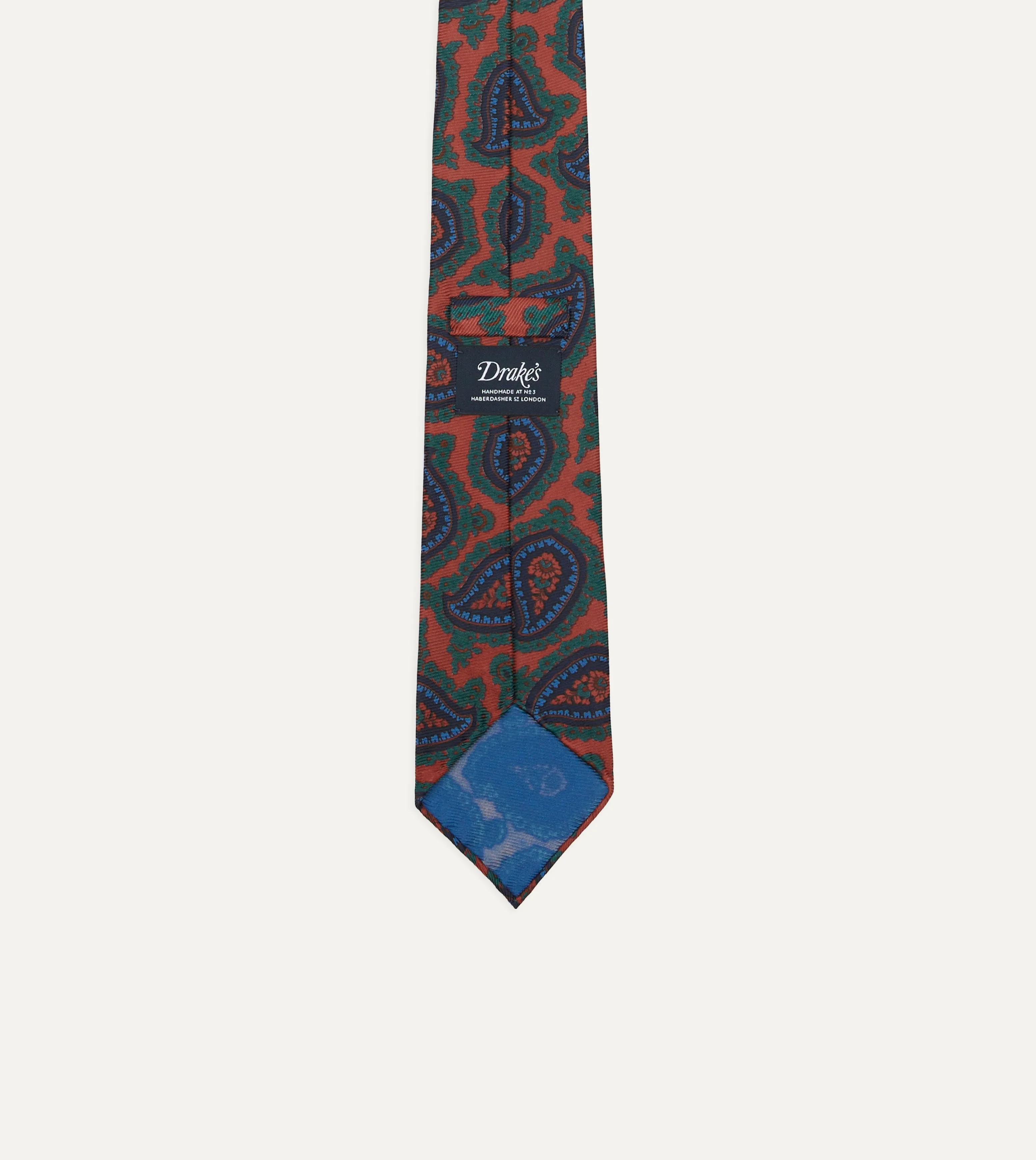 Red Big Paisley Print 40oz Madder Silk Tie