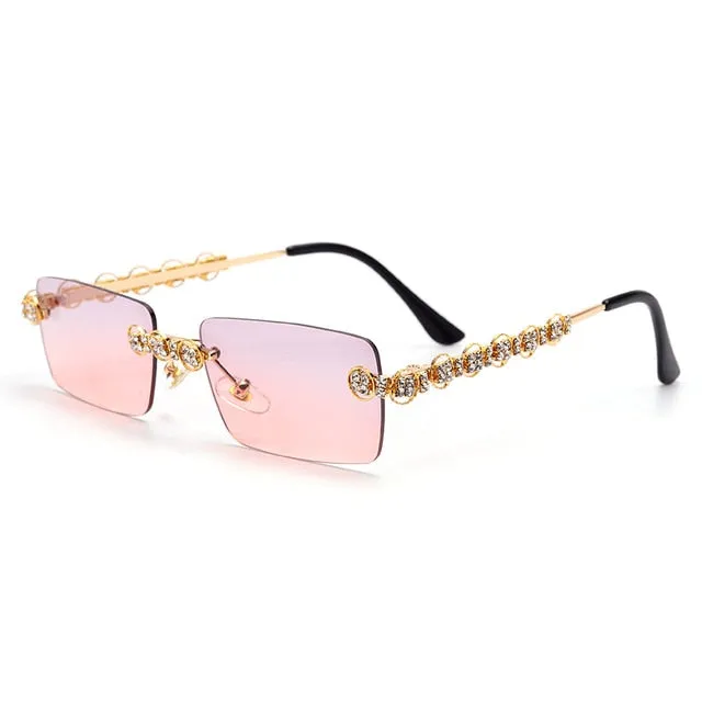 Rimless Diamond Sunglasses