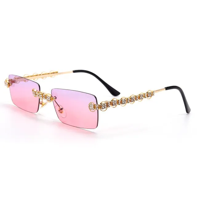 Rimless Diamond Sunglasses