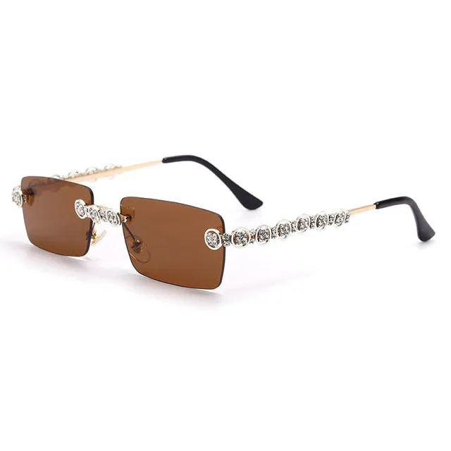 Rimless Diamond Sunglasses