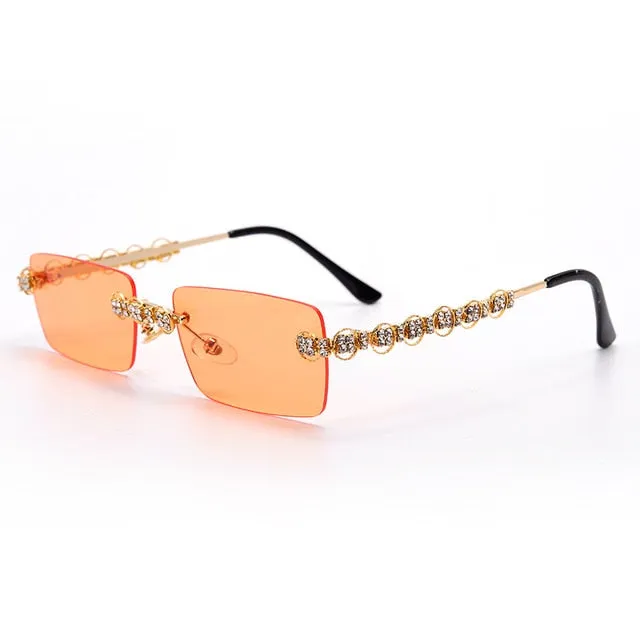 Rimless Diamond Sunglasses