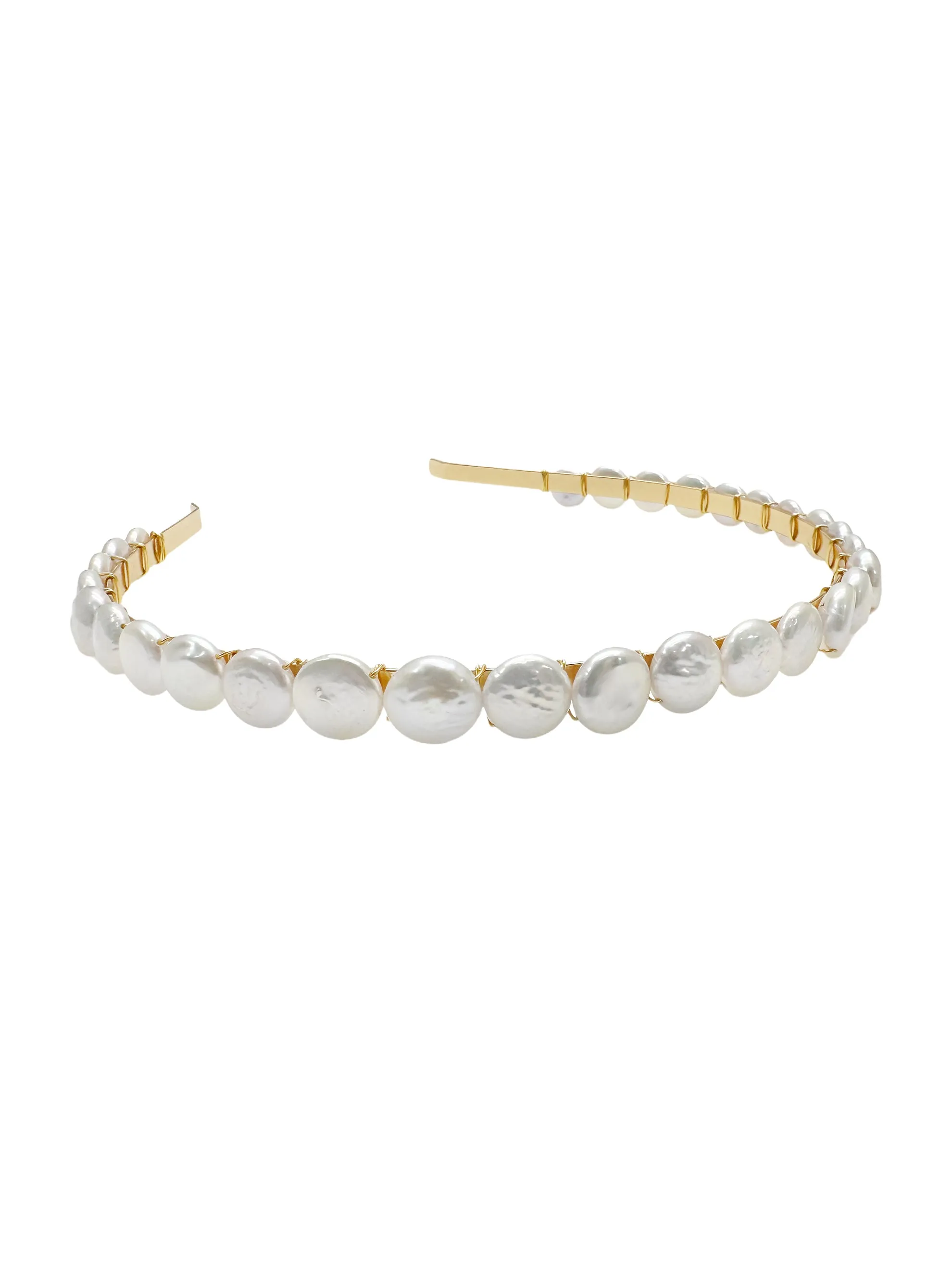 Round Shaped Freshwater Pearls Hair Band LH003