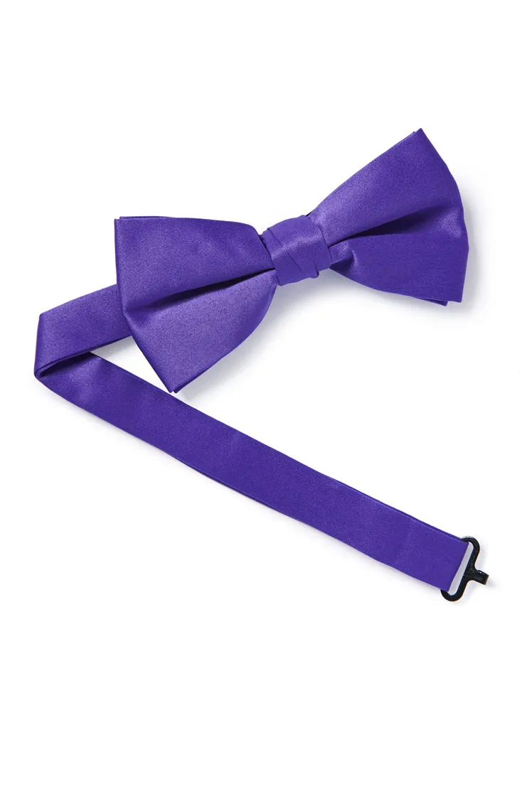 Satin Bow Tie - Violet Purple