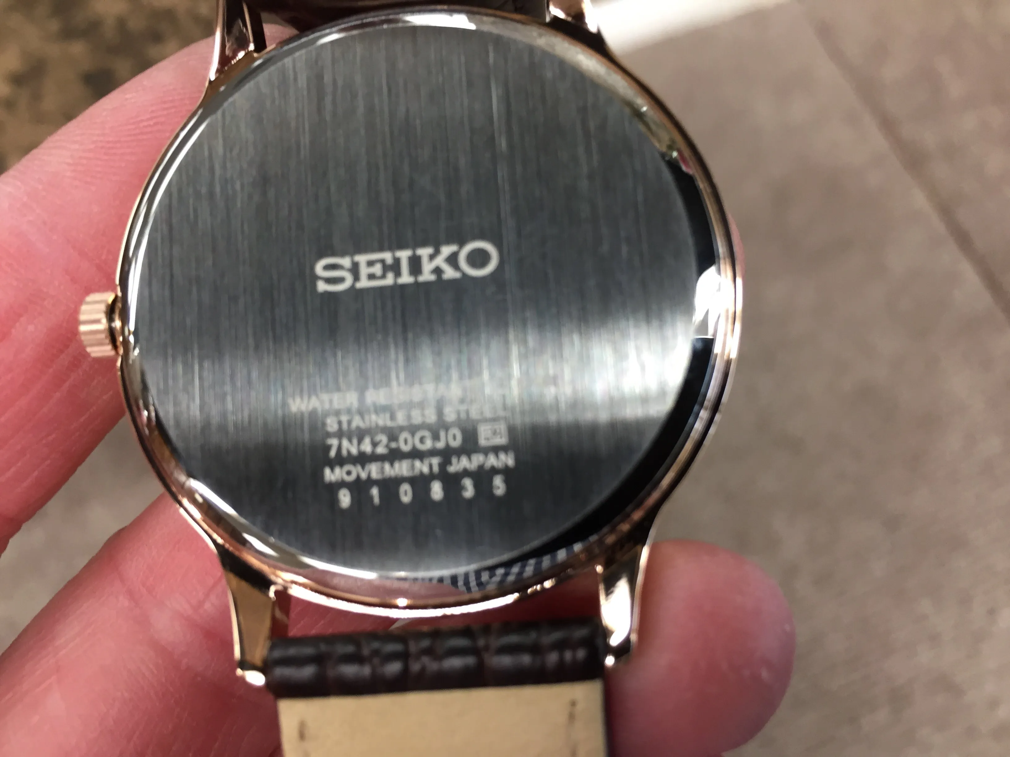 Seiko Rose Color Men's Leather Watch