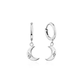 Selene Moonlight Mini Hoops - Whitegold