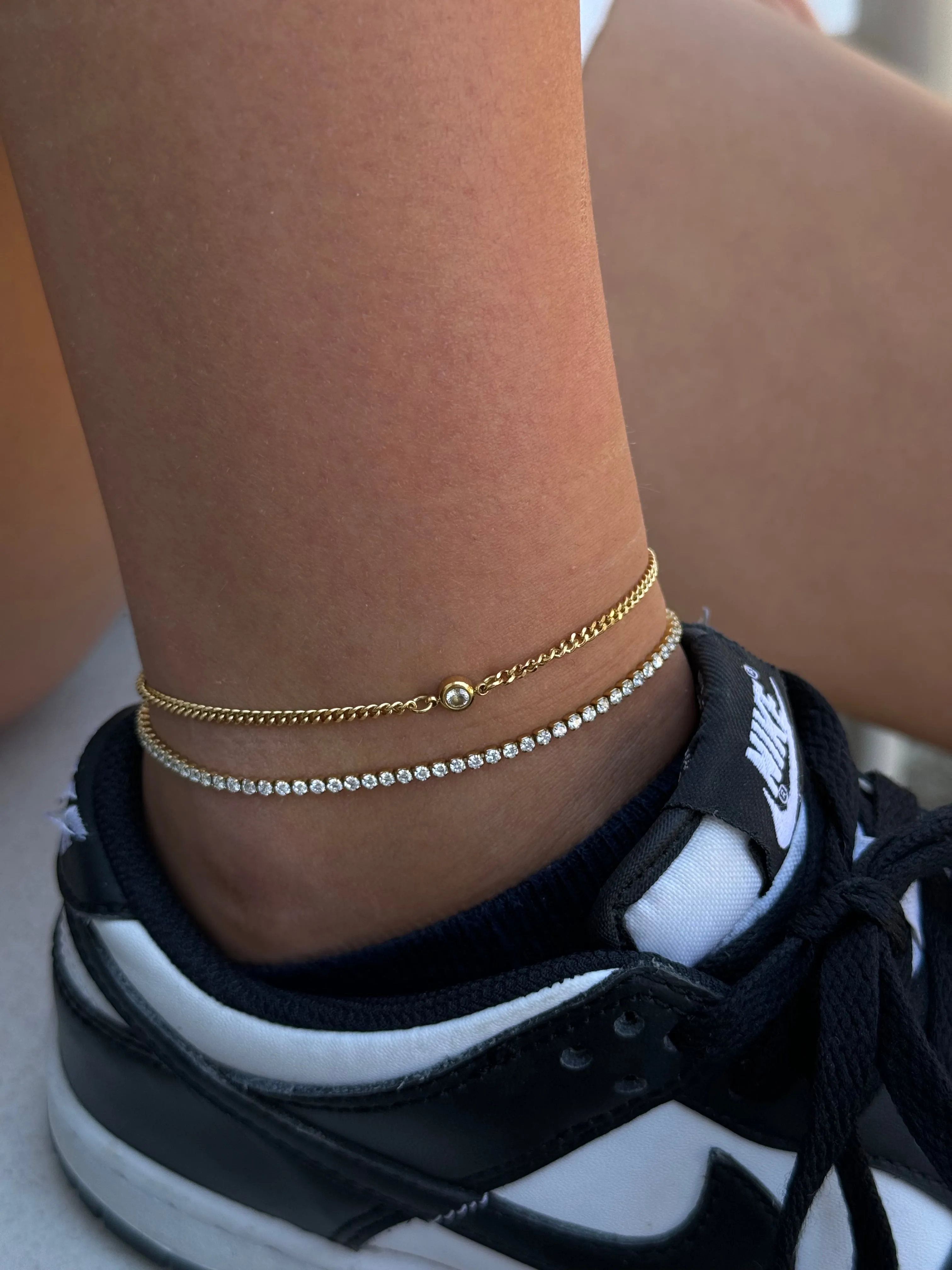 SINGLE CRYSTAL ANKLET